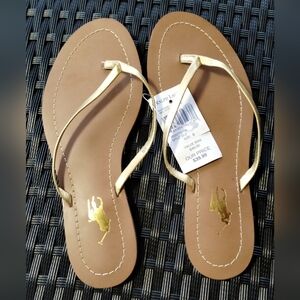 NWT Ralph Lauren women's gold size 6 sandals